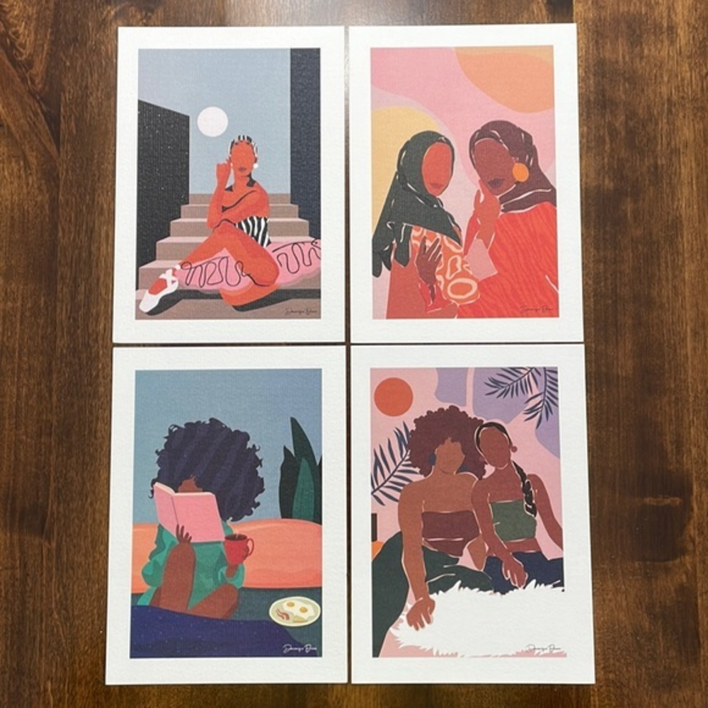 DomoINK Domonique Brown‎ Prints 4 Piece Wall Art - 5x7